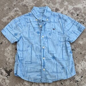 Vineyard Vines Light Blue Sailboat Kids Shirt